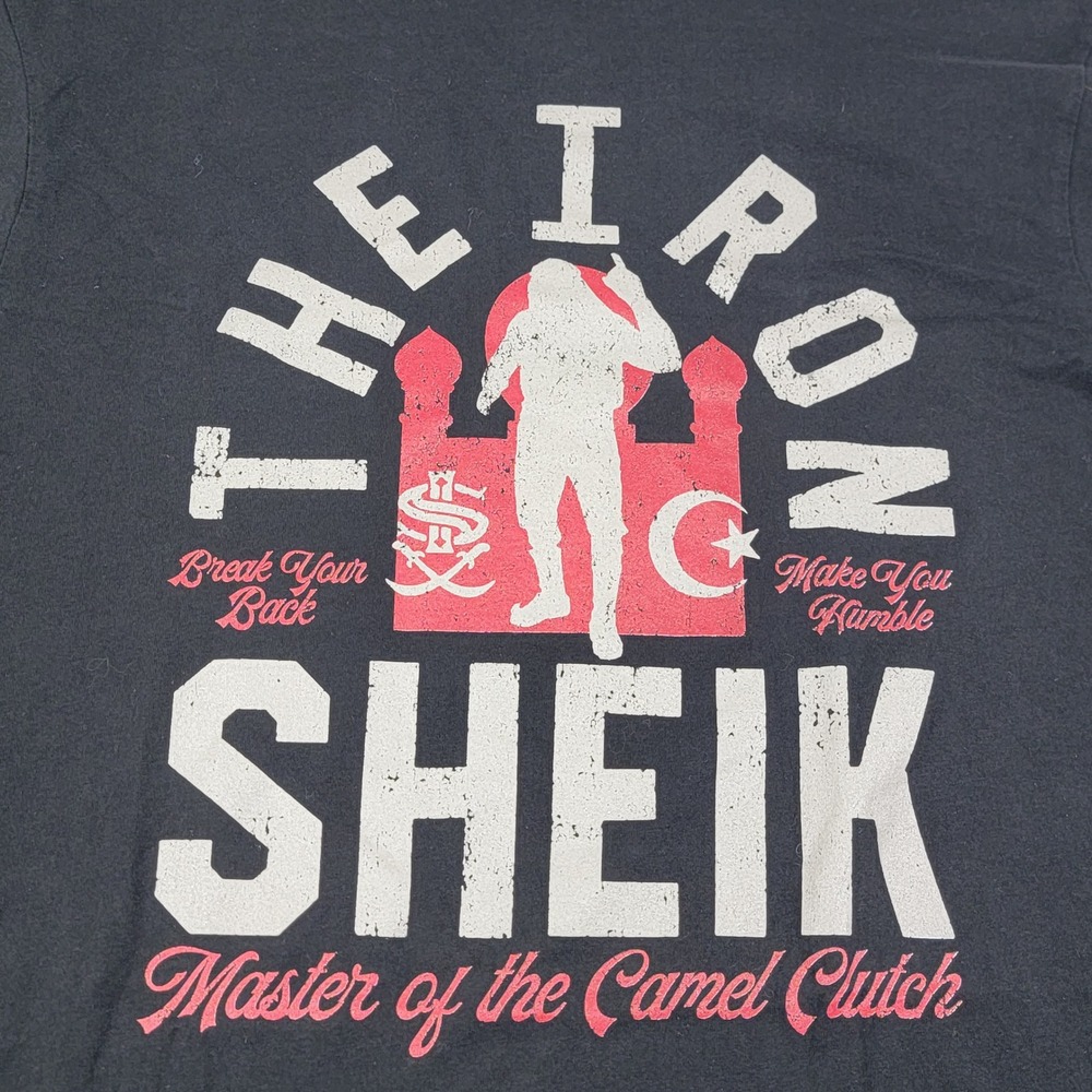 Pro Wrestling Tees The Iron Sheik Master of the Camel Clutch Black T-Shirt Sz Lg